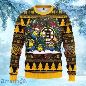 NHL Boston Bruins Minion Christmas Ugly Sweater Gift For Fans Christmas Product Photo 1