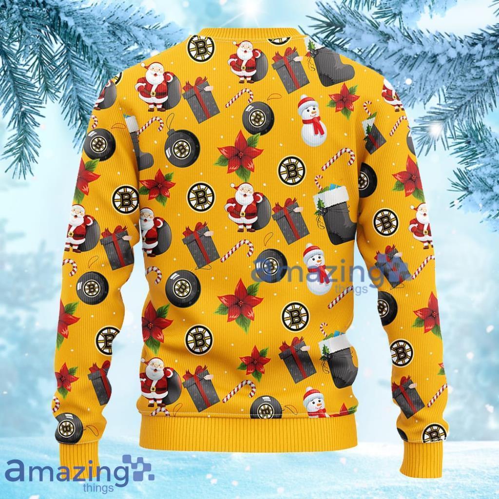 NHL Boston Bruins Santa Claus Snowman Christmas Ugly Sweater Gift For Fans Christmas image NHL Boston Bruins Santa Claus Snowman Christmas Ugly Sweater Gift For Fans Christmas Product Photo 2