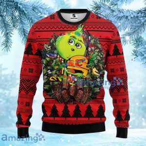 NHL Calgary Flames Grinch Hug Christmas Ugly Sweater Gift For Fans Christmas Product Photo 3