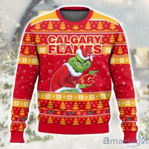 NHL Calgary Flames Grinch Ugly Christmas Sweater Limited Edition Gift For Men & Women Product Photo 1