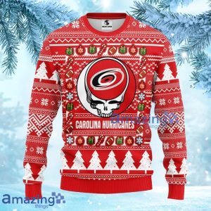 NHL Carolina Hurricanes Grateful Dead Ugly Christmas Fleece Sweater Gift For Fans Christmas Product Photo 3