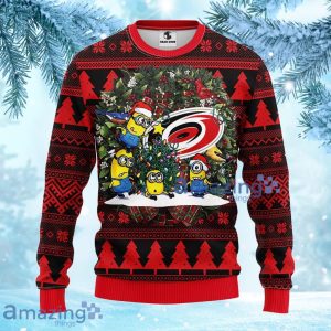 NHL Carolina Hurricanes Minion Christmas Ugly Sweater Gift For Fans Christmas Product Photo 1