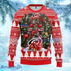 NHL Carolina Hurricanes Tree Ugly Christmas Fleece Sweater Gift For Fans Christmas Product Photo 3