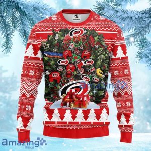 NHL Carolina Hurricanes Tree Ugly Christmas Fleece Sweater Gift For Fans Christmas Product Photo 1