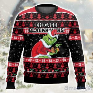 NHL Chicago Blackhawks Grinch Ugly Christmas Sweater Limited Edition Gift For Men & Women Product Photo 1