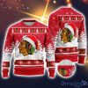 NHL Chicago Blackhawks Logo Wearing Santa Hat Ugly Christmas Sweater For Fans