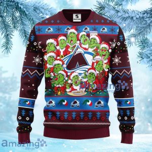 NHL Colorado Avalanche 12 Grinch Xmas Day Christmas Ugly Sweater Gift For Fans Christmas Product Photo 2