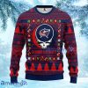 NHL Columbus Blue Jackets Grateful Dead Ugly Christmas Fleece Sweater Gift For Fans Christmas