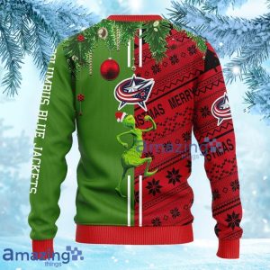 NHL Columbus Blue Jackets Grinch & Scooby Doo Christmas Ugly Sweater Gift For Fans Christmas Product Photo 2