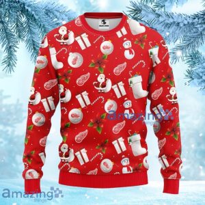 NHL Detroit Red Wings Santa Claus Snowman Christmas Ugly Sweater Gift For Fans Christmas Product Photo 3