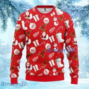 NHL Detroit Red Wings Santa Claus Snowman Christmas Ugly Sweater Gift For Fans Christmas Product Photo 1