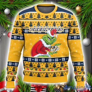 NHL Nashville Predators Grinch Ugly Christmas Sweater Christmas Gift Unisex Men And Women Sweater Product Photo 1