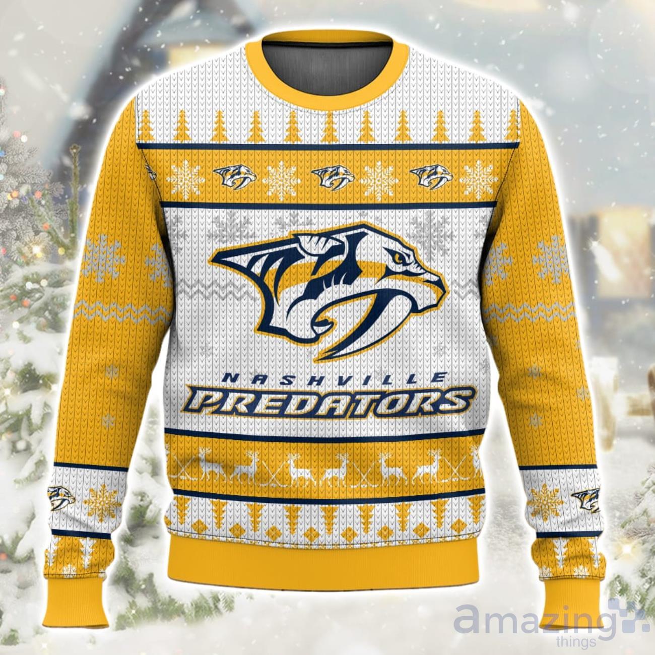 NHL Nashville Predators Ugly Christmas Sweater image NHL Nashville Predators Ugly Christmas Sweater Product Photo 1