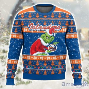 NHL New York Islanders Grinch Ugly Christmas Sweater Limited Edition Gift For Men & Women Product Photo 1