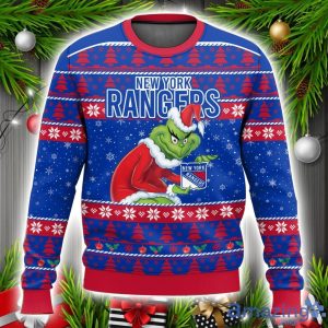 NHL New York Rangers Grinch Ugly Christmas Sweater Christmas Gift Unisex Men And Women Sweater Product Photo 1