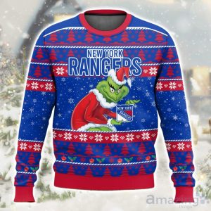 NHL New York Rangers Grinch Ugly Christmas Sweater Limited Edition Gift For Men & Women Product Photo 1