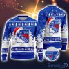 NHL New York Rangers Logo Wearing Santa Hat Ugly Christmas Sweater For Fans