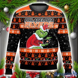 NHL Philadelphia Flyers Grinch Ugly Christmas Sweater Christmas Gift Unisex Men And Women Sweater Product Photo 1