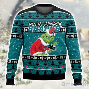 NHL San Jose Sharks Grinch Ugly Christmas Sweater Limited Edition Gift For Men & Women Product Photo 1