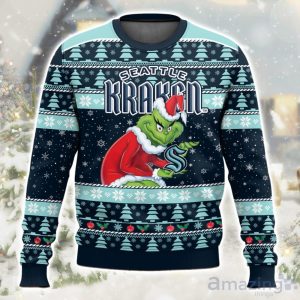 NHL Seattle Kraken Grinch Ugly Christmas Sweater Limited Edition Gift For Men & Women Product Photo 1