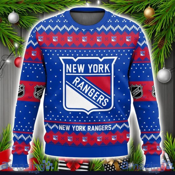 NHLNew York Rangers Ugly Christmas Sweater Xmas Gift Ideas Men And Women Sweater Gift For Christmas Product Photo 2