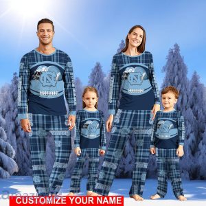 North Carolina Tar Heels Pajamas Set Family Custom Name Christmas Gift Football Team Pajamas Set Product Photo 1