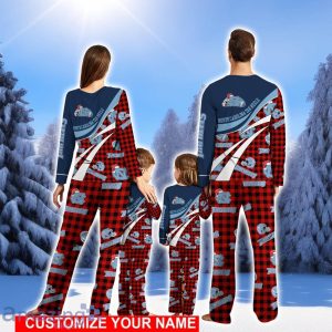 North Carolina Tar Heels Team Pajamas Personalize Name Buffalo Plaid Cute Christmas Pajamas Set Product Photo 2