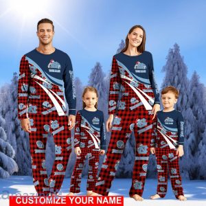 North Carolina Tar Heels Team Pajamas Personalize Name Buffalo Plaid Cute Christmas Pajamas Set Product Photo 1