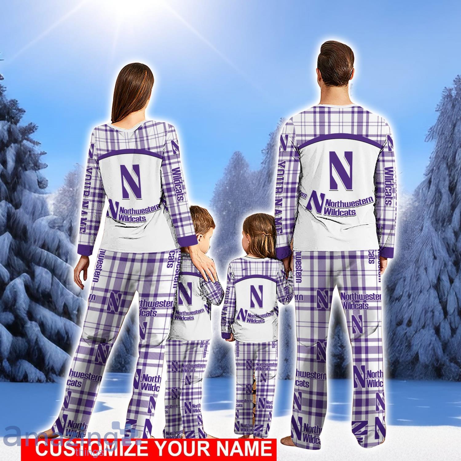 Northwestern Wildcats Pajamas Personalized NameChristmas Pajamas For FamilyChristmas Gift image Northwestern Wildcats Pajamas Personalized NameChristmas Pajamas For FamilyChristmas Gift Product Photo 2