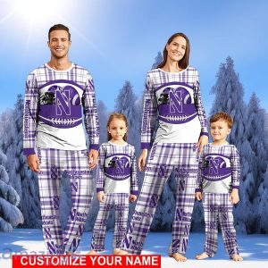 Northwestern Wildcats Pajamas Personalized NameChristmas Pajamas For FamilyChristmas Gift Product Photo 1