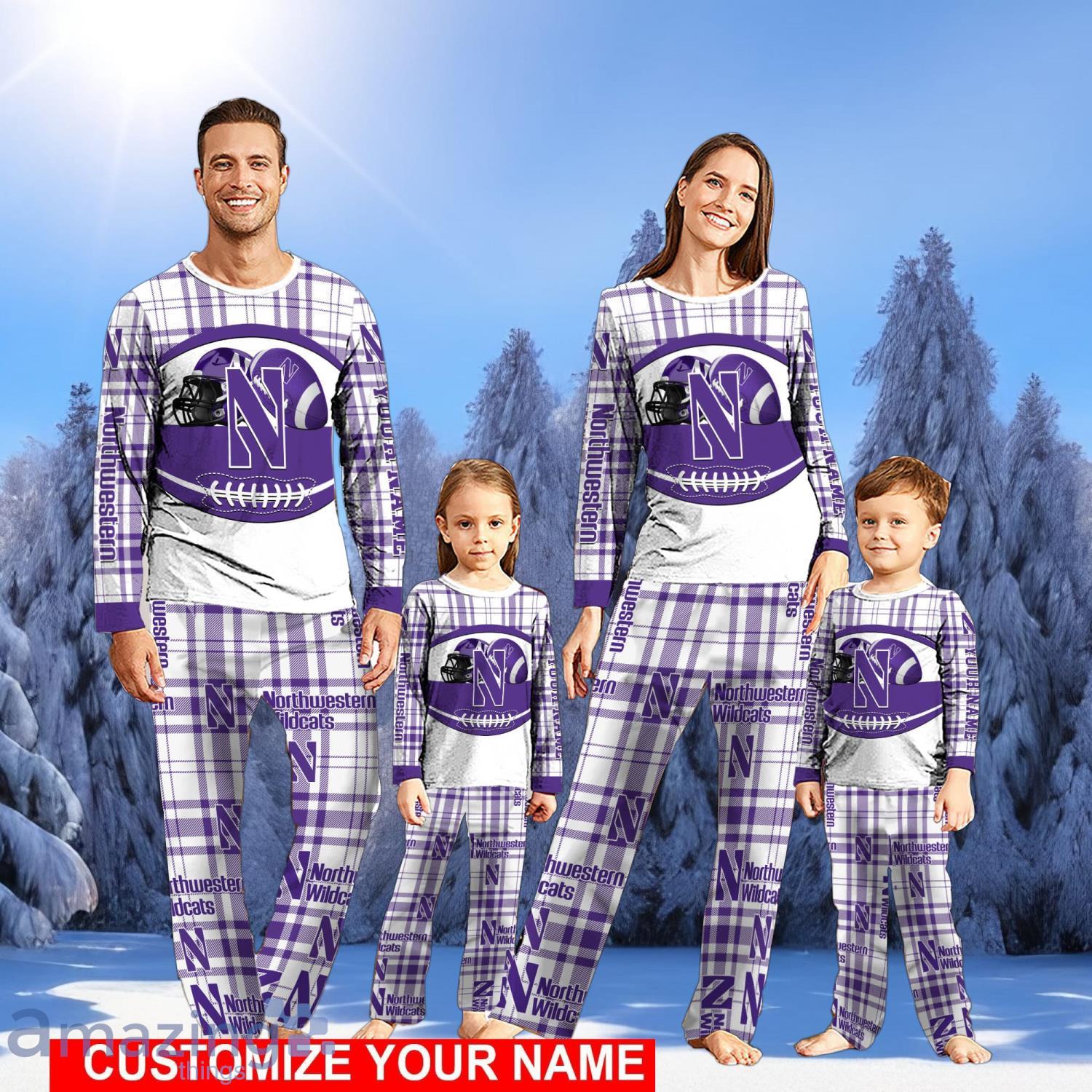 Northwestern Wildcats Pajamas Personalized NameChristmas Pajamas For FamilyChristmas Gift image Northwestern Wildcats Pajamas Personalized NameChristmas Pajamas For FamilyChristmas Gift Product Photo 1