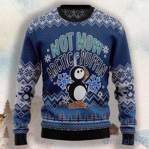 Not Now Arctic Puffin Ugly Christmas Sweater For Men & Women Product Photo 1