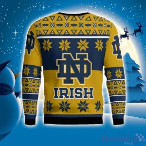 Notre Dame Fighting Irish Logo Big Snowflake Pattern Ugly Christmas Sweater Product Photo 2
