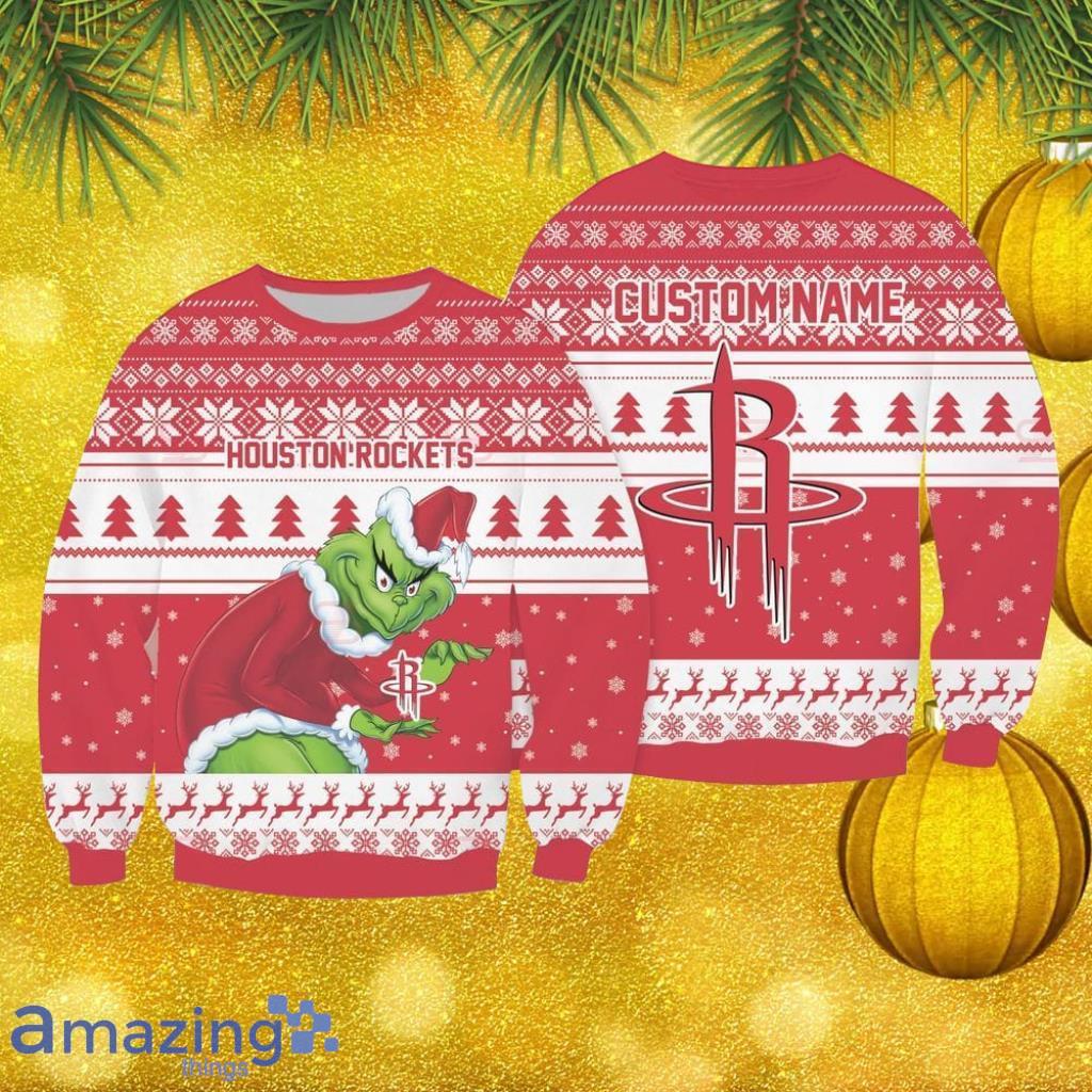 Houston Rockets Grinch Custom Christmas Ugly Sweater Christmas Gift For Men And Women image Houston Rockets Grinch Custom Christmas Ugly Sweater Christmas Gift For Men And Women Product Photo 1