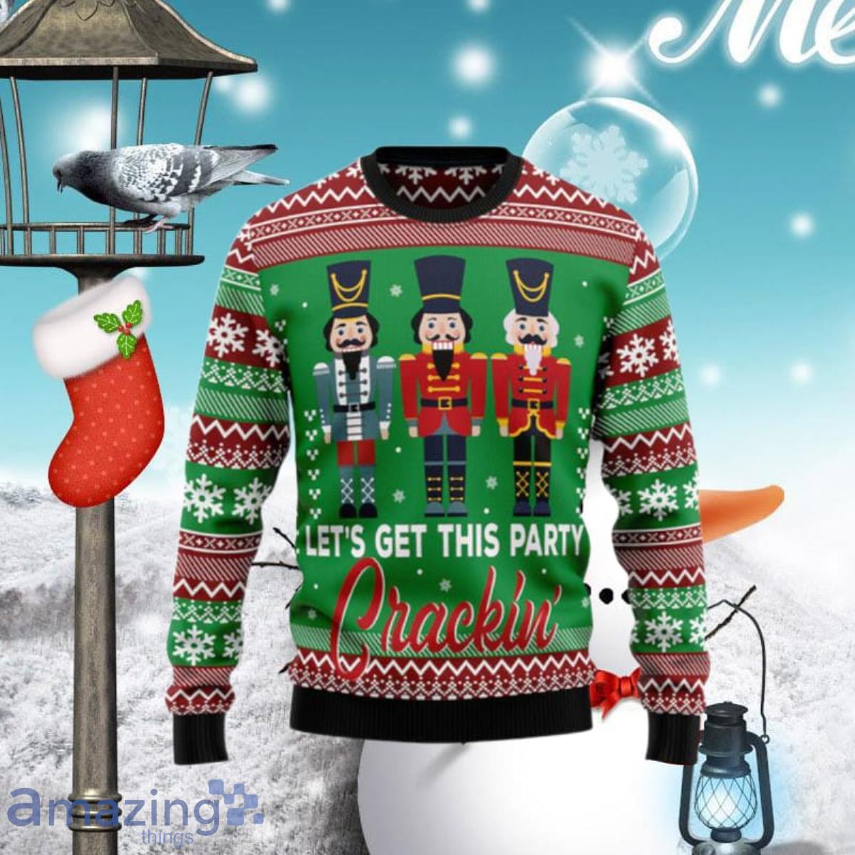 Nutcracker Party Cracking Ugly Christmas Sweaters Special Gift For Men Women image Nutcracker Party Cracking Ugly Christmas Sweaters Special Gift For Men Women Product Photo 1