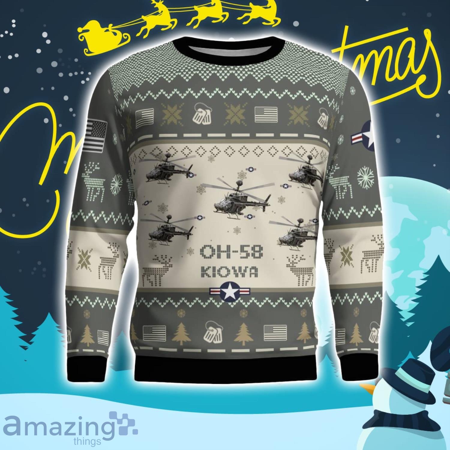 OH 58 Kiowa OH58 Aircraft New Trend Veteran Sweater Ugly Christmas Sweater Gift For Christmas image OH-58 Kiowa OH58 Aircraft New Trend Veteran Sweater Ugly Christmas Sweater Gift For Christmas Product Photo 2