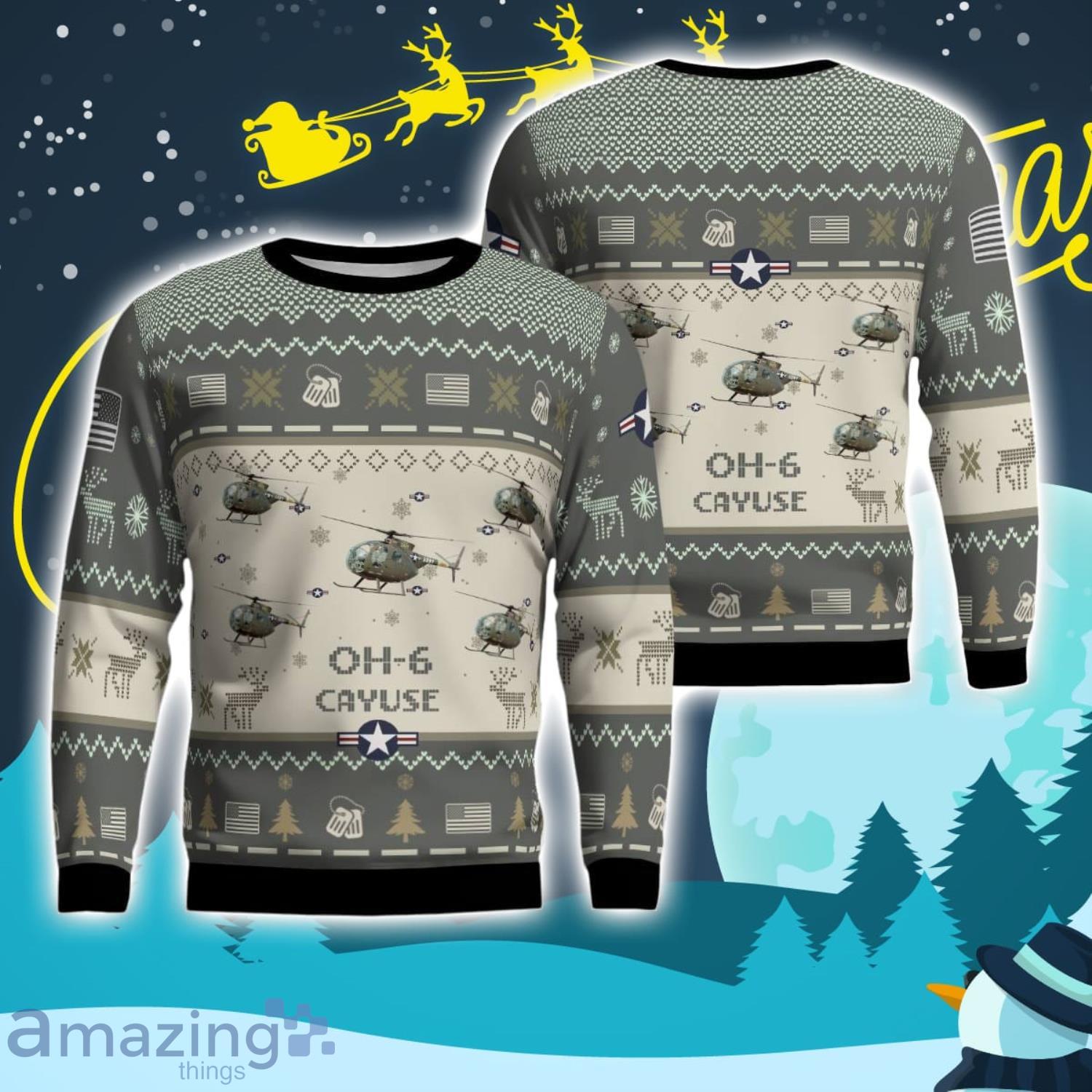 OH 6 Cayuse OH6 Aircraft New Trend Veteran Sweater Ugly Christmas Sweater Gift For Christmas image OH-6 Cayuse OH6 Aircraft New Trend Veteran Sweater Ugly Christmas Sweater Gift For Christmas Product Photo 1