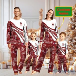 Oklahoma Sooners Custom Name Christmas Pajamas For Fans Product Photo 1