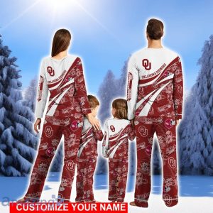 Oklahoma Sooners Cute Christmas Pajamas Set Personalized Name Christmas Gifts For Fans Product Photo 2