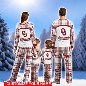 Oklahoma Sooners Pajamas Set Family Custom Name Christmas Gift Football Team Pajamas Set Product Photo 2