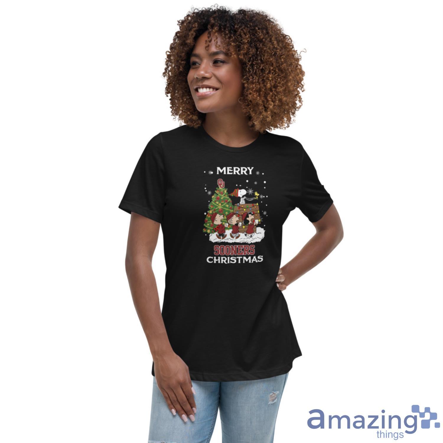 Oklahoma Sooners Snoopy Family Christmas Shirt Christmas Gift Ideas image Oklahoma Sooners Snoopy Family Christmas Shirt Christmas Gift Ideas - Women's Relaxed Short Sleeve Jersey Tee