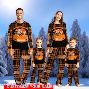 Oklahoma State Cowboys Pajamas Personalized NameChristmas Pajamas For FamilyChristmas Gift Product Photo 1