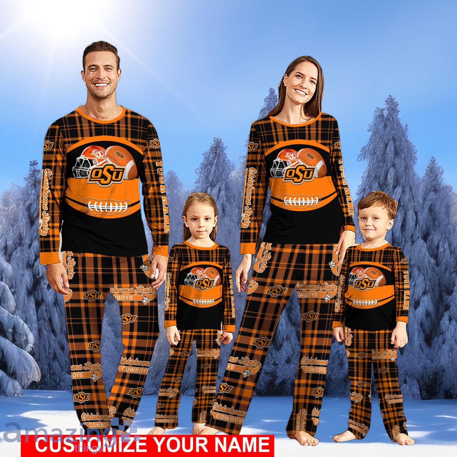 Oklahoma State Cowboys Pajamas Set Family Custom Name Christmas