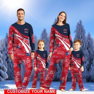 Ole Miss Rebels Cute Christmas Pajamas Set Personalized Name Christmas Gifts For Fans Product Photo 1