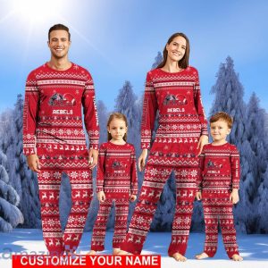 Ole Miss Rebels Team Pajamas Set Christmas Gift For Family Holiday Gift Personalized Name Product Photo 1