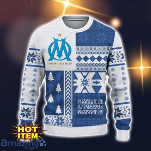 Olympique de Marseille 3D Ugly Christmas Sweater All Over Printed Sweater Christmas Gift Product Photo 2