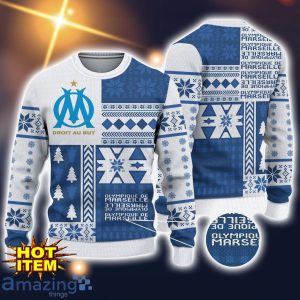 Olympique de Marseille 3D Ugly Christmas Sweater All Over Printed Sweater Christmas Gift Product Photo 1