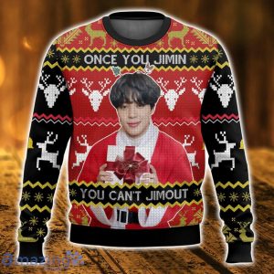 Once You Jimin You Can’t Jimout Pun Funny Ugly Christmas Sweater Christmas Gift 3D printed Sweater Product Photo 1
