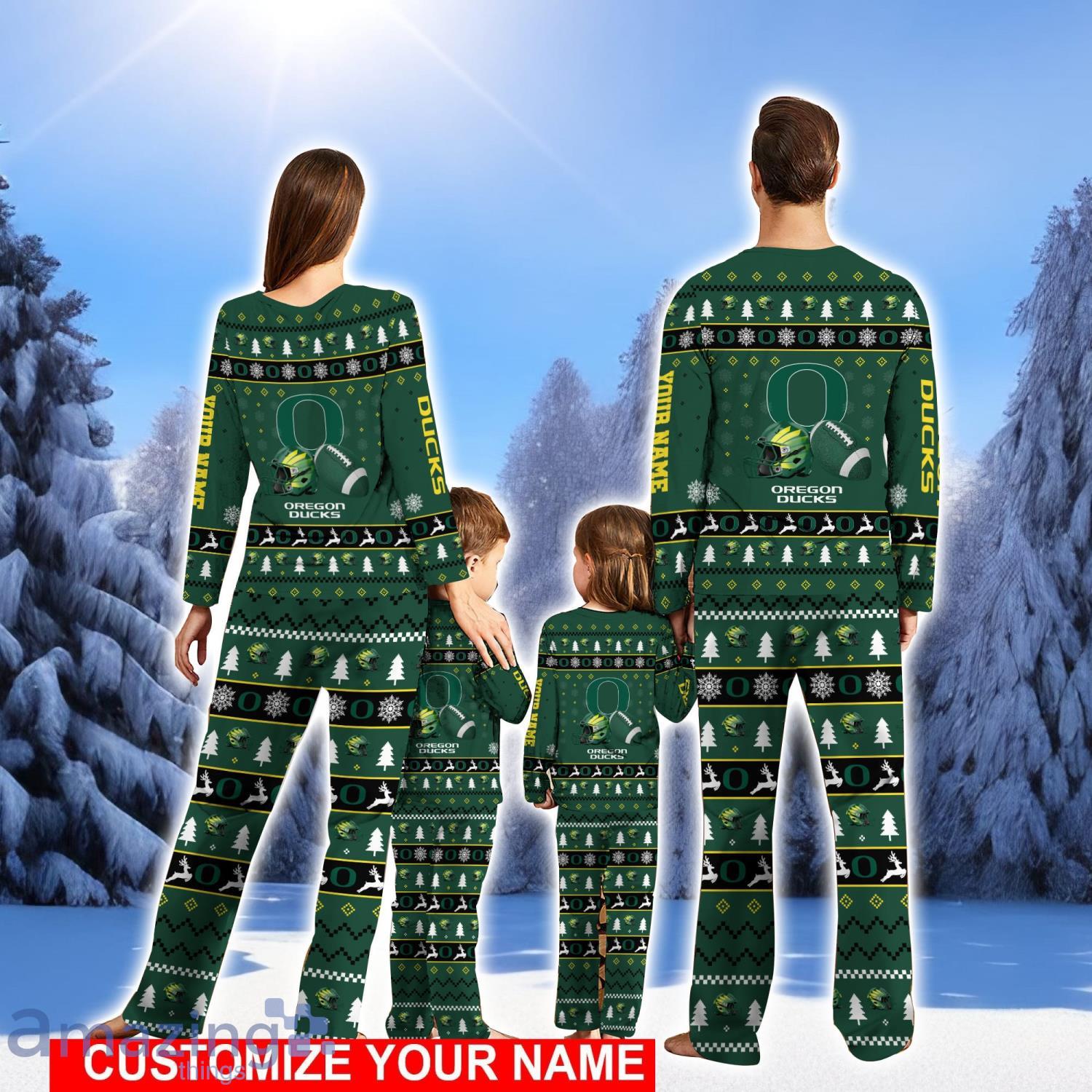 Oregon Ducks Pajamas Set Custom Name Christmas Gift For Family Sport Pajamas Set image Oregon Ducks Pajamas Set Custom Name Christmas Gift For Family Sport Pajamas Set Product Photo 2