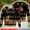 Ottawa Senators Grinch Ugly Christmas Sweater Ice Hockey NHL Christmas Gift 3D Sweater Custom Name
